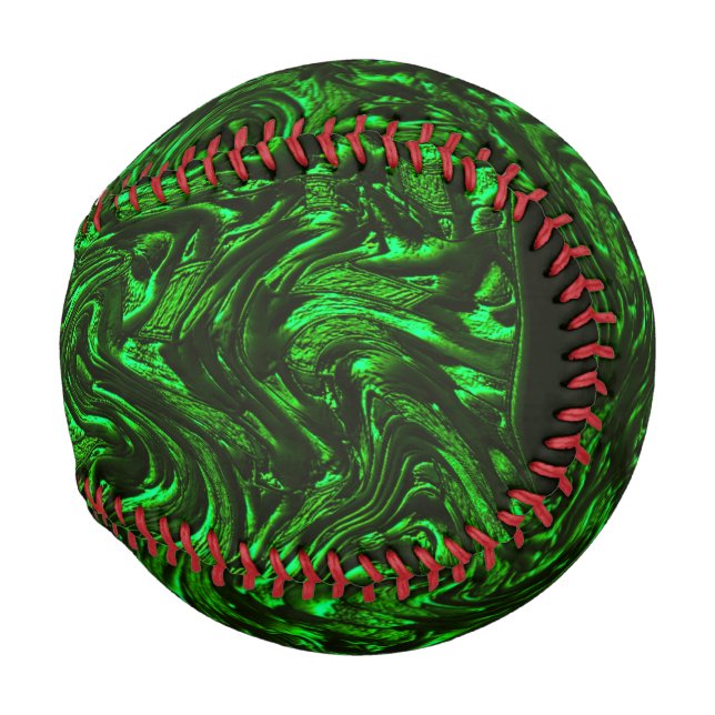 Pelota De Béisbol Verde metálico de grano texturado (Anverso derecho)
