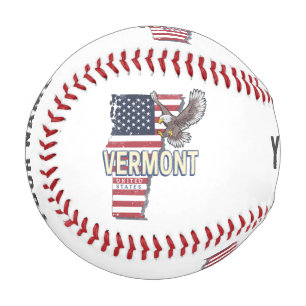 Pelota De Béisbol Vermont Estados Unidos Retro State Map Vintage USA