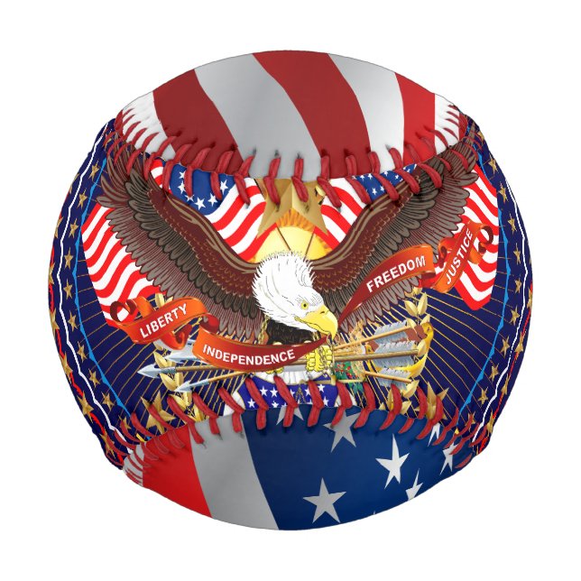 Pelota De Béisbol Veterano Patriótico (Anverso)