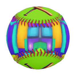 Pelota De Béisbol Vibes Eléctricas Dreams Elegante Arte Resumen