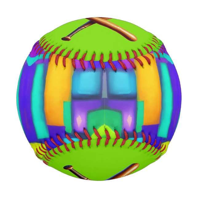 Pelota De Béisbol Vibes Eléctricas Dreams Elegante Arte Resumen (Anverso)