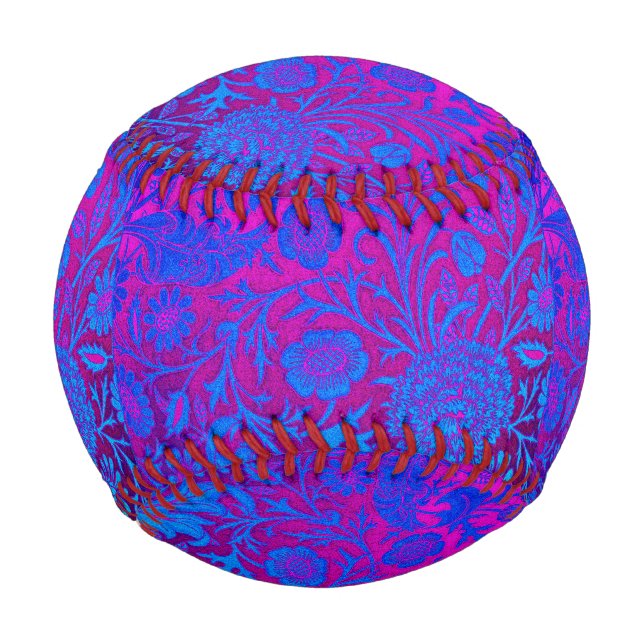 Pelota De Béisbol Vibrante, oscura, Art Nouveau, William Morris, púr (Anverso)
