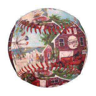 Pelota De Béisbol Viejo Fuego, pintura de Ginebra en un baloncesto