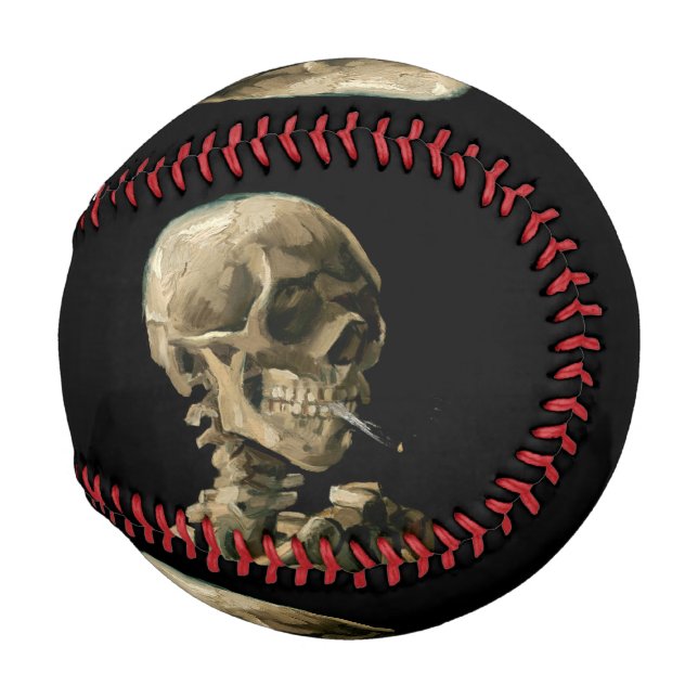 Pelota De Béisbol Vincent van Gogh - Calavera con cigarrillo en llam (Anverso derecho)