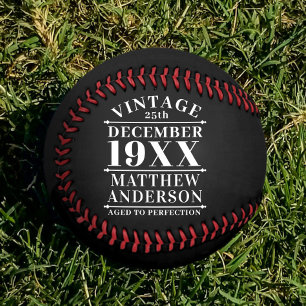 Pelota De Béisbol Viñeta personalizada de edad avanzada a perfección