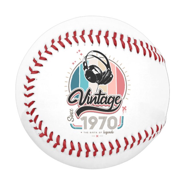Pelota De Béisbol Vintage desde audífonos de 1970 (Anverso izquierdo)