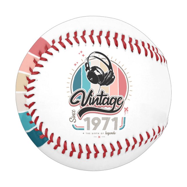 Pelota De Béisbol Vintage desde audífonos de 1971 (Anverso izquierdo)