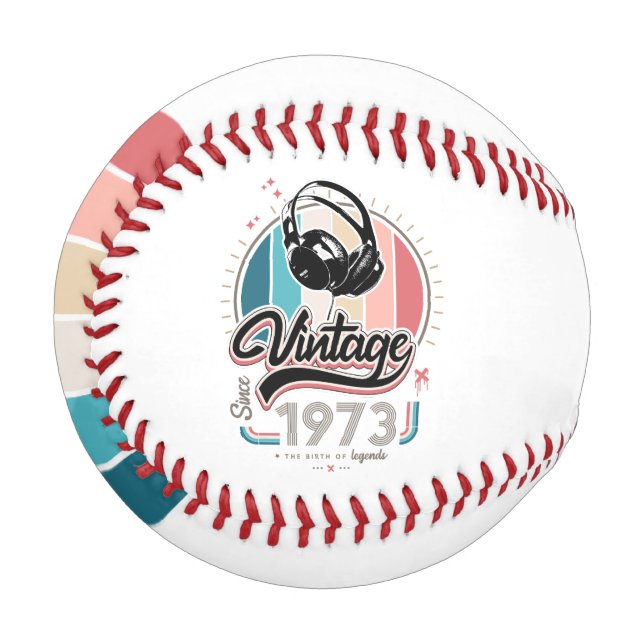 Pelota De Béisbol Vintage desde audífonos de 1973 (Anverso izquierdo)