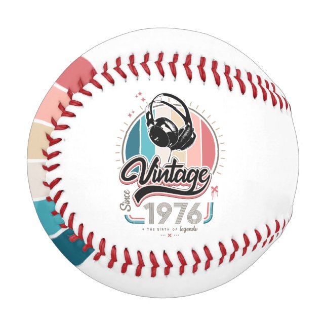 Pelota De Béisbol Vintage desde audífonos de 1976 (Anverso izquierdo)