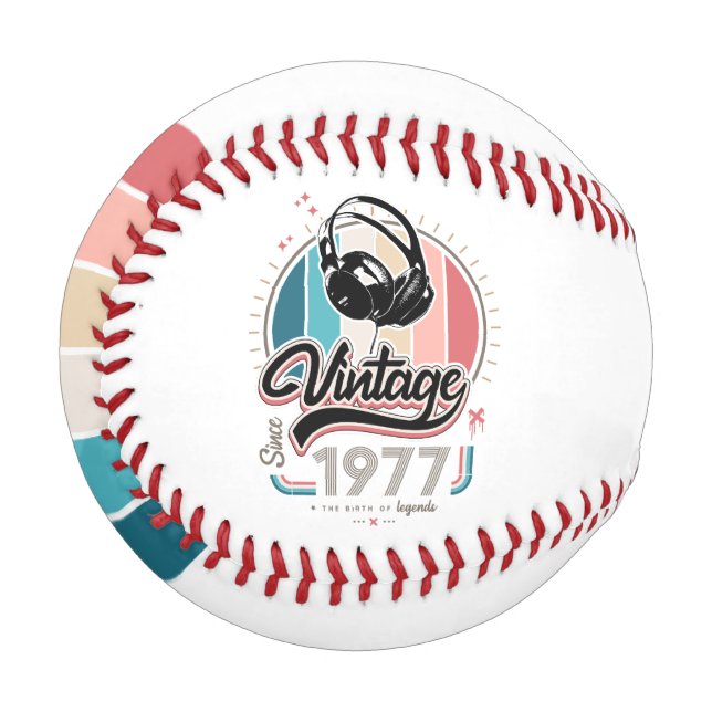Pelota De Béisbol Vintage desde audífonos de 1977 (Anverso izquierdo)