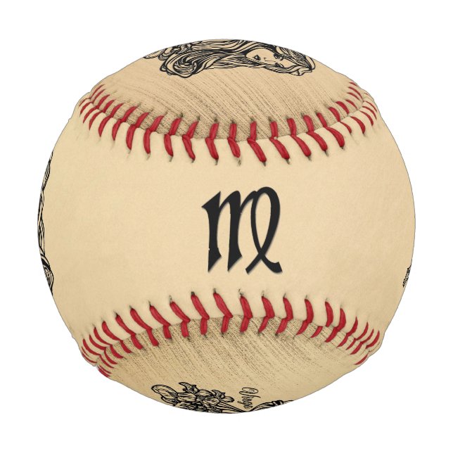 Pelota De Béisbol Virgo Zodiac Rustic (Reverso)