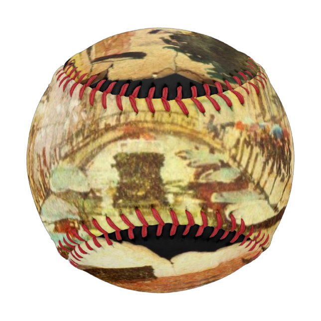 Pelota De Béisbol Vistas Al Canal Con Barcos Y Edificios (Anverso)