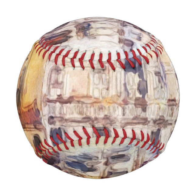 Pelota De Béisbol Vistas de Venecia hechas con acuarela artística (Anverso)