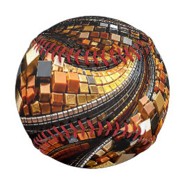 Pelota De Béisbol Vórtice de mosaico infinito de cubos dorados