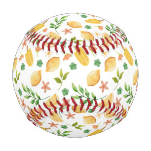 Pelota De Béisbol Watercolor Lemons & Popsicles Verano de diversión