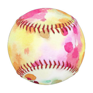 Pelota De Béisbol Watercolor Naranja rosa amarillo Béisbol
