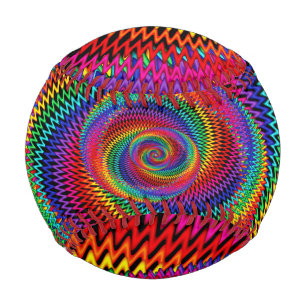 Pelota De Béisbol Wavy Rainbow Spiral Fractal Baseball