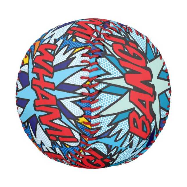 Pelota De Béisbol WHAM Fun Retro Libro Pop Art (Angular)
