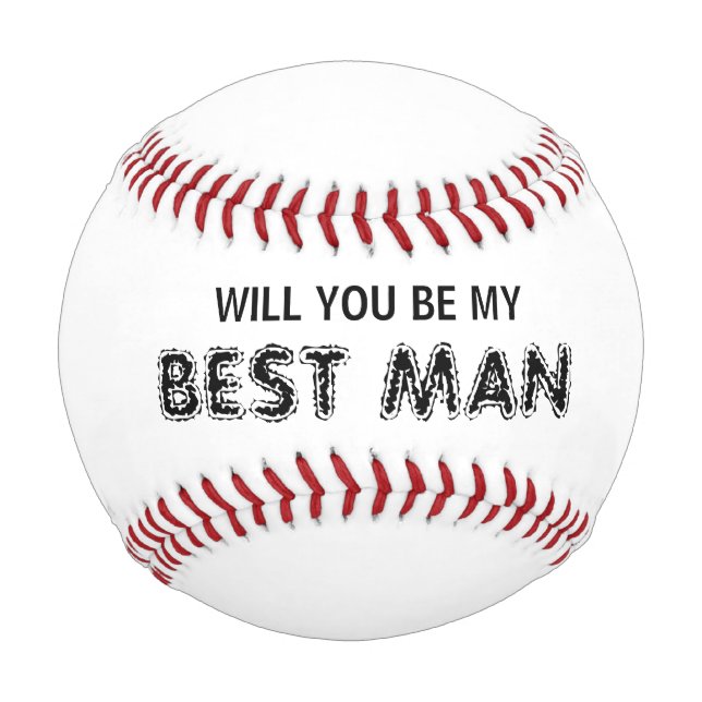 Pelota De Béisbol Will You Be My Best Man Name Baseball (Anverso)