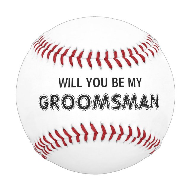 Pelota De Béisbol Will You Be My Groomsman Name Baseball (Anverso)