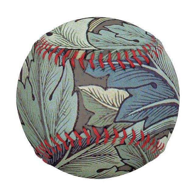 Pelota De Béisbol William Morris Acanthus Sage Flor Floral Botánica (Anverso)