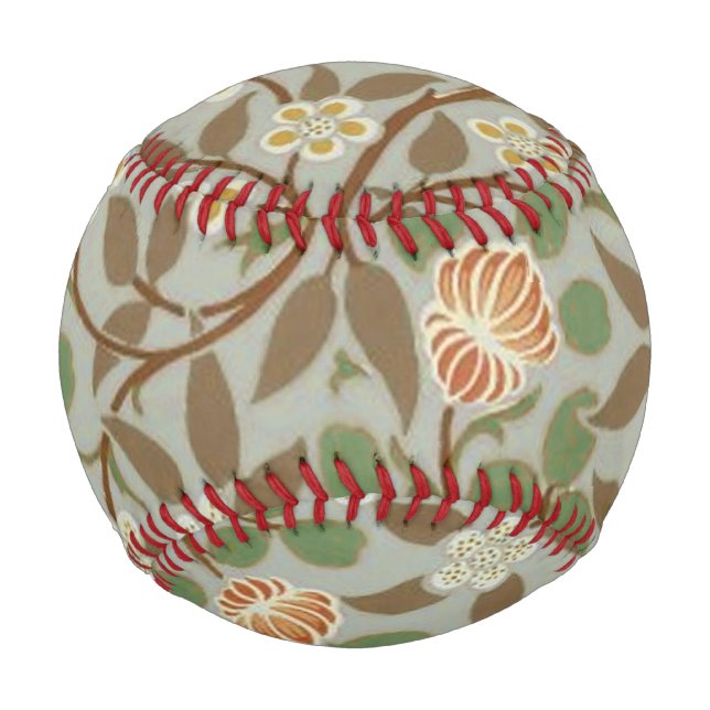 Pelota De Béisbol William Morris Clover Flor Botánica (Anverso)