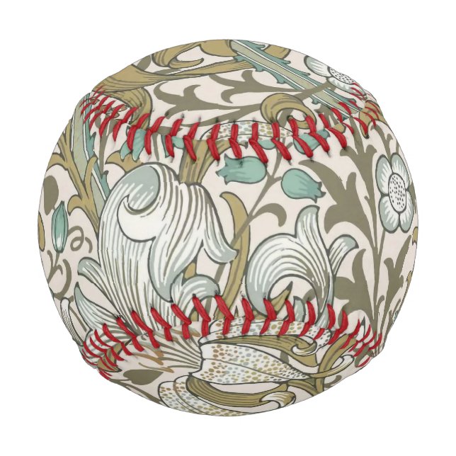 Pelota De Béisbol William Morris Golden Lily Blue Gold (Anverso)