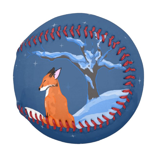 Pelota De Béisbol Winter Night Fox (Anverso derecho)
