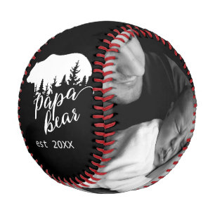 Pelota De Béisbol Woodland Papa Bear Ilustracion Personalizado 2 Fot