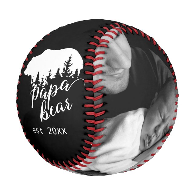 Pelota De Béisbol Woodland Papa Bear Ilustracion Personalizado 2 Fot (Angular)
