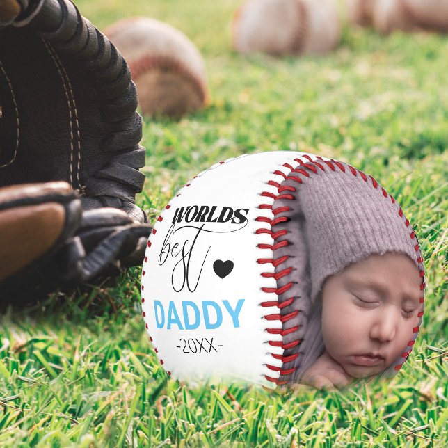 Pelota De Béisbol Worlds Best Daddy | 2 Photo Collage Unique  (Subido por el creador)