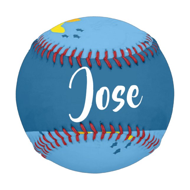 Pelota De Béisbol Yellow submarine and fish on blue (Anverso)