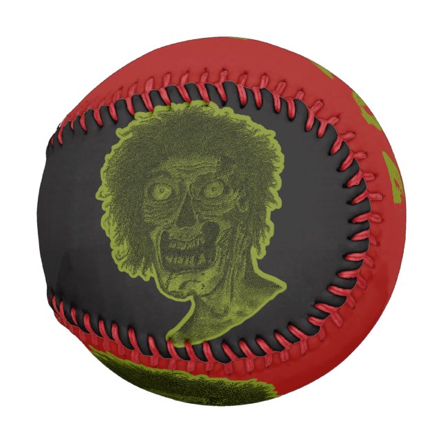 Pelota De Béisbol Zombie-Béisbol - Verde Rojo y Negro (Reverso Izquierdo)