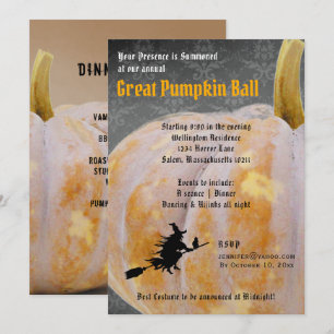 Pelota de calabaza de Halloween + Invitación de br