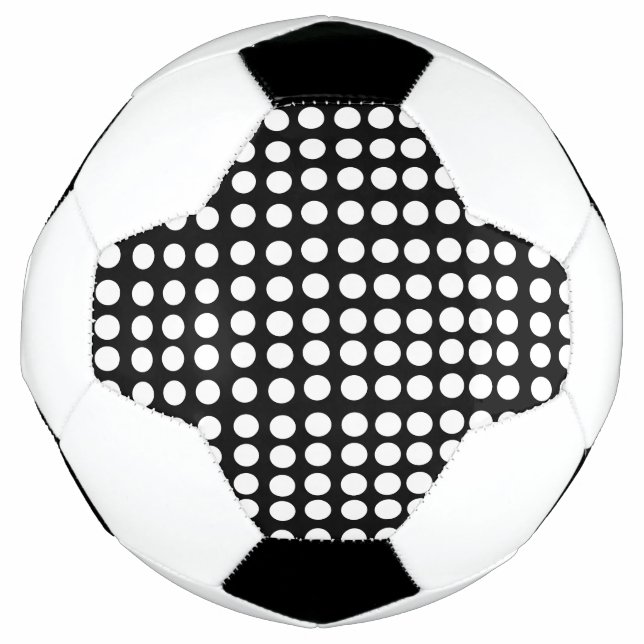 Pelota de fútbol con puntos de polka blanco (Anverso)