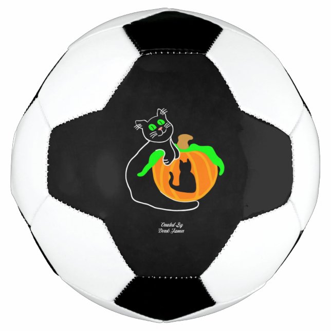 Pelota de fútbol de calabaza de gato negro (Anverso)