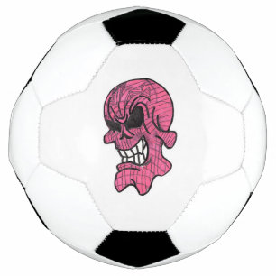 Pelota de fútbol de cráneo rosa