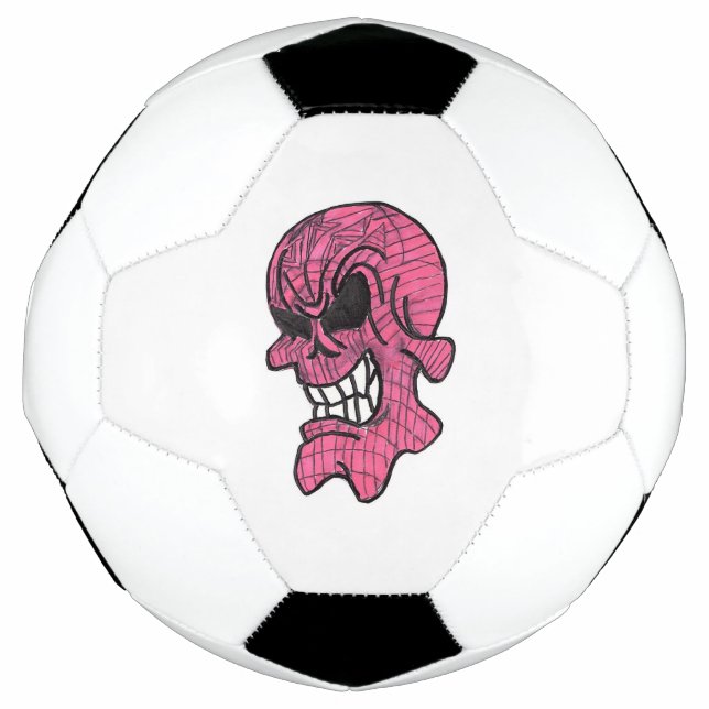 Pelota de fútbol de cráneo rosa (Anverso)