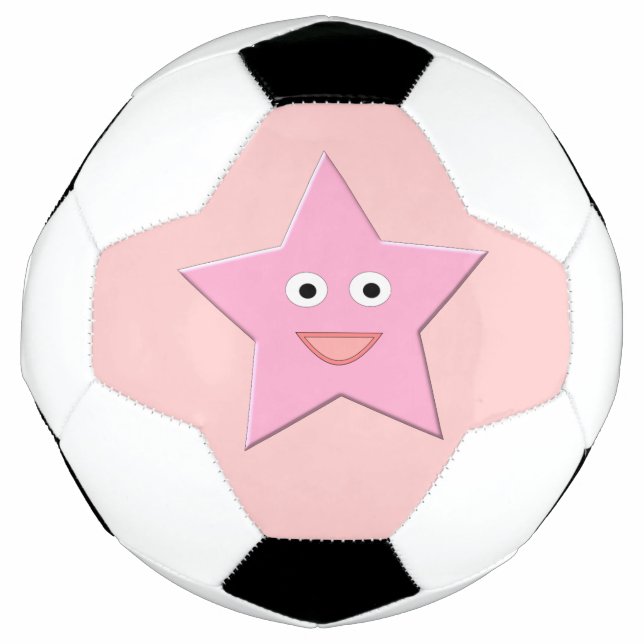 Pelota de fútbol estrella rosa de bonito (Anverso)