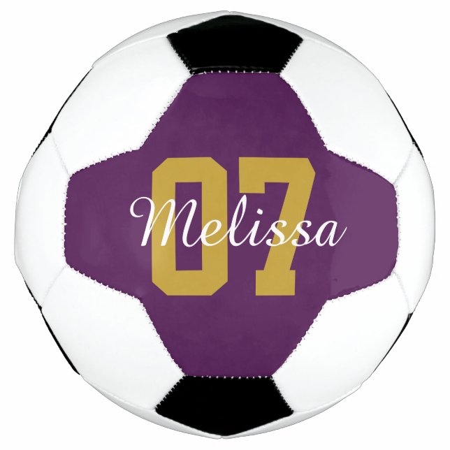 Pelota de fútbol malva personalizada (Anverso)