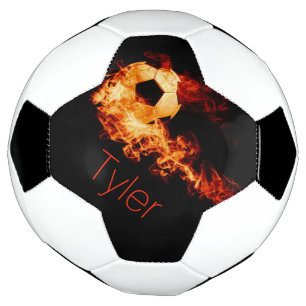 Pelota de fútbol personalizada con llamas