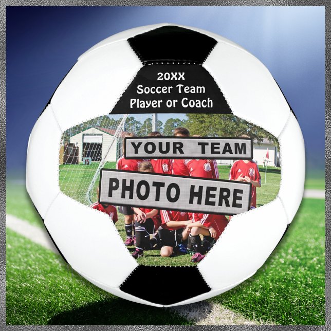 Pelota de fútbol personalizada con tu foto y TEXTO (Senior Night Soccer Gifts. Soccer Coach Gifts. Photo Soccer Ball. Soccer Gifts for Seniors.)