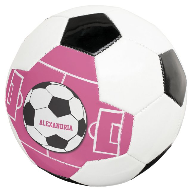 Pelota de fútbol personalizada y rosa de campo (Tres cuartos)