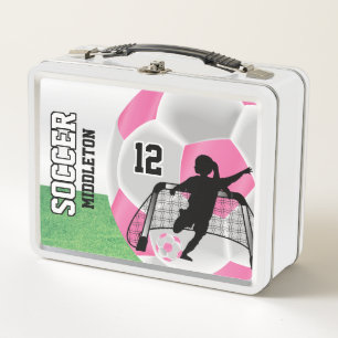 Pelota de fútbol rosa y blanca - Chica de fútbol