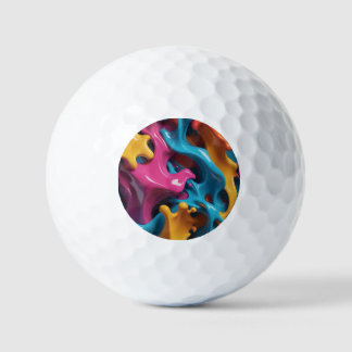 Pelota de Golf Abstracta Multicolor