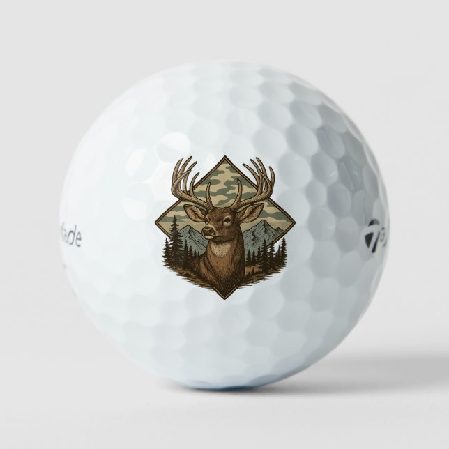 Pelota de Golf Camuflaje Ciervo Silvestre (Anverso)