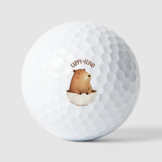 Pelota de golf Capybara, Cute, Única, Capycino, Ca (Anverso)