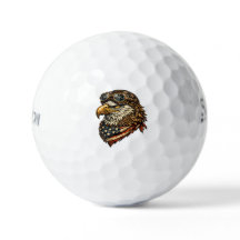 Pelota de golf con águila calva patriótica con ban