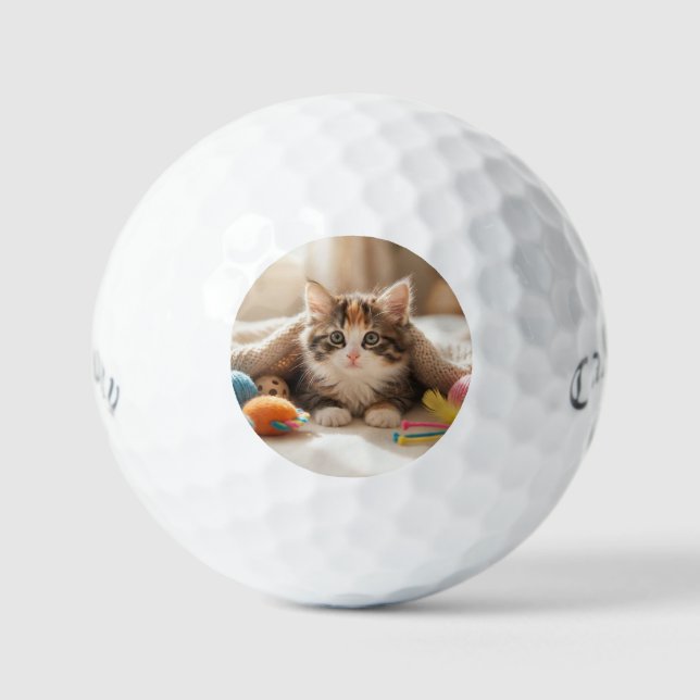 Pelota de Golf con Foto Personalizada Diseño de Lu (Anverso)