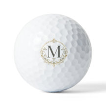pelota de golf con monograma vintage personalizado